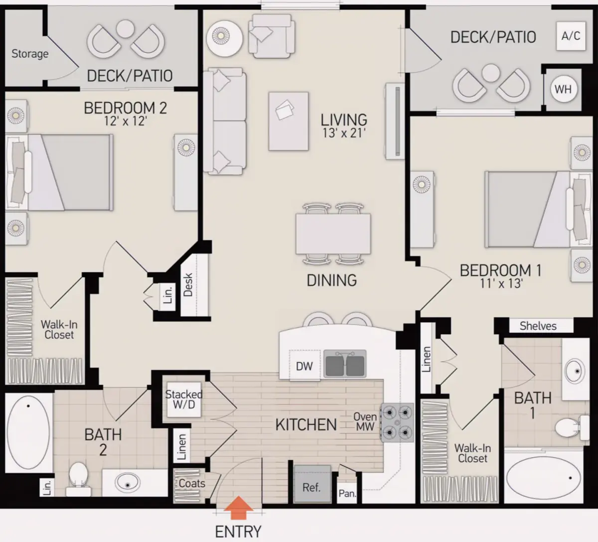 2 Rooms view 1
