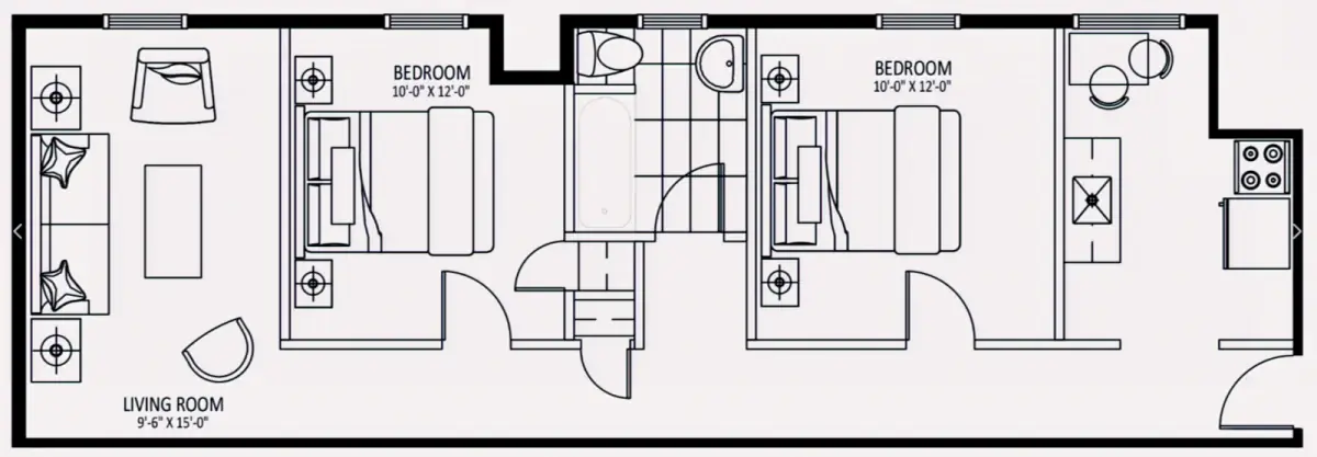 2 Rooms view 1
