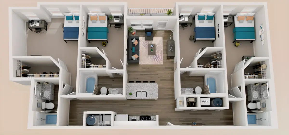 4 Rooms view 3