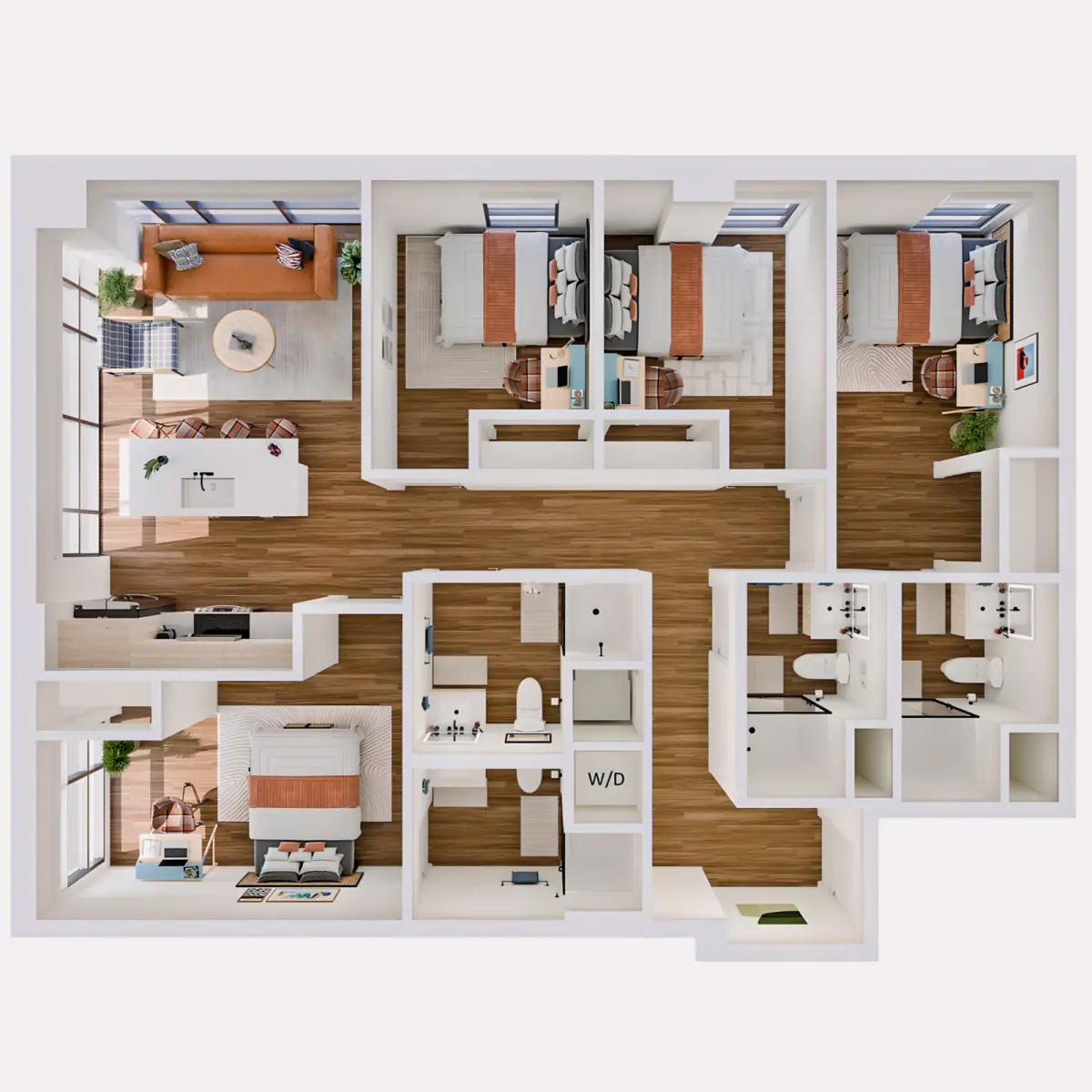 4 Rooms view 3