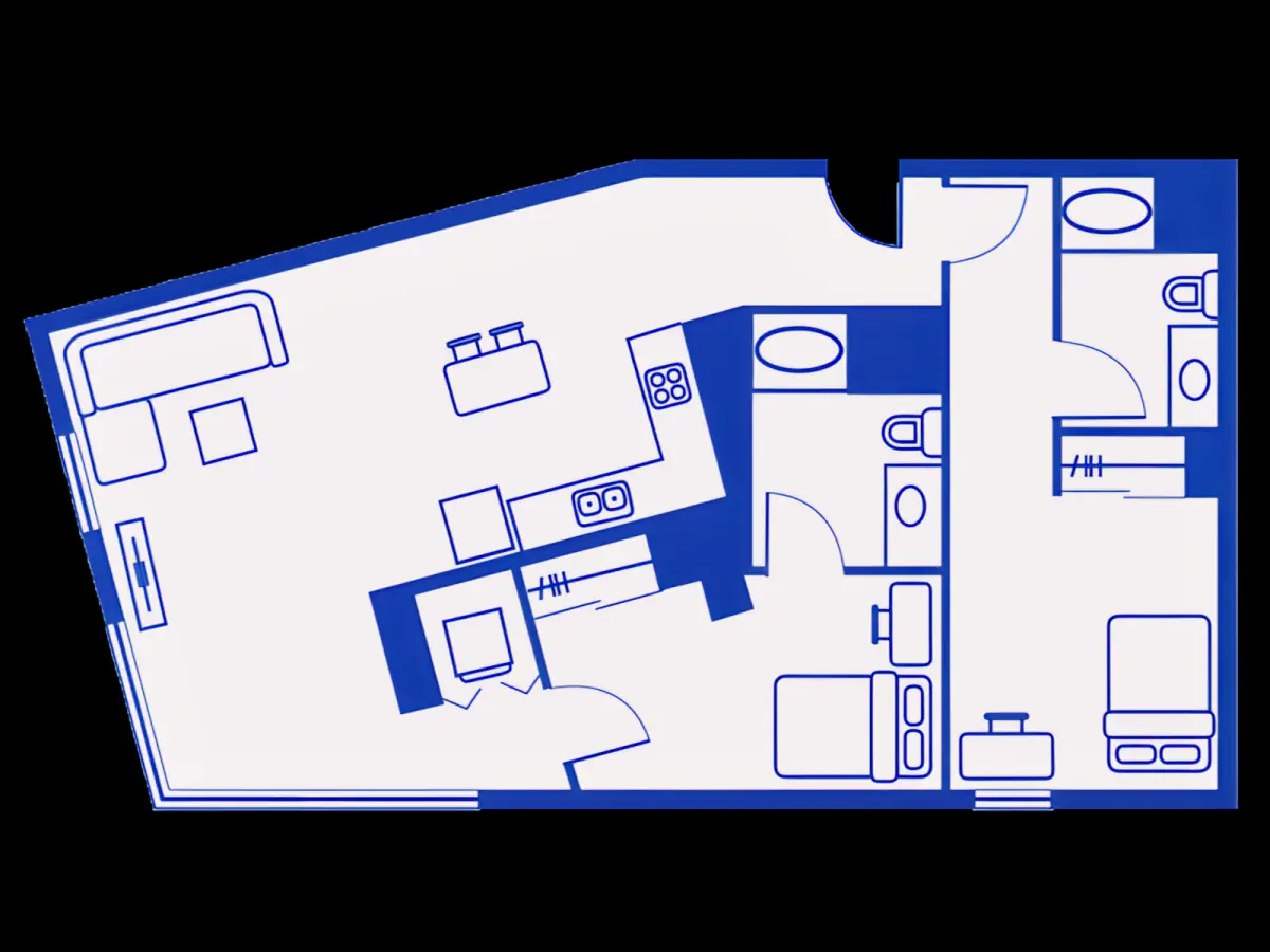 2 Rooms view 1