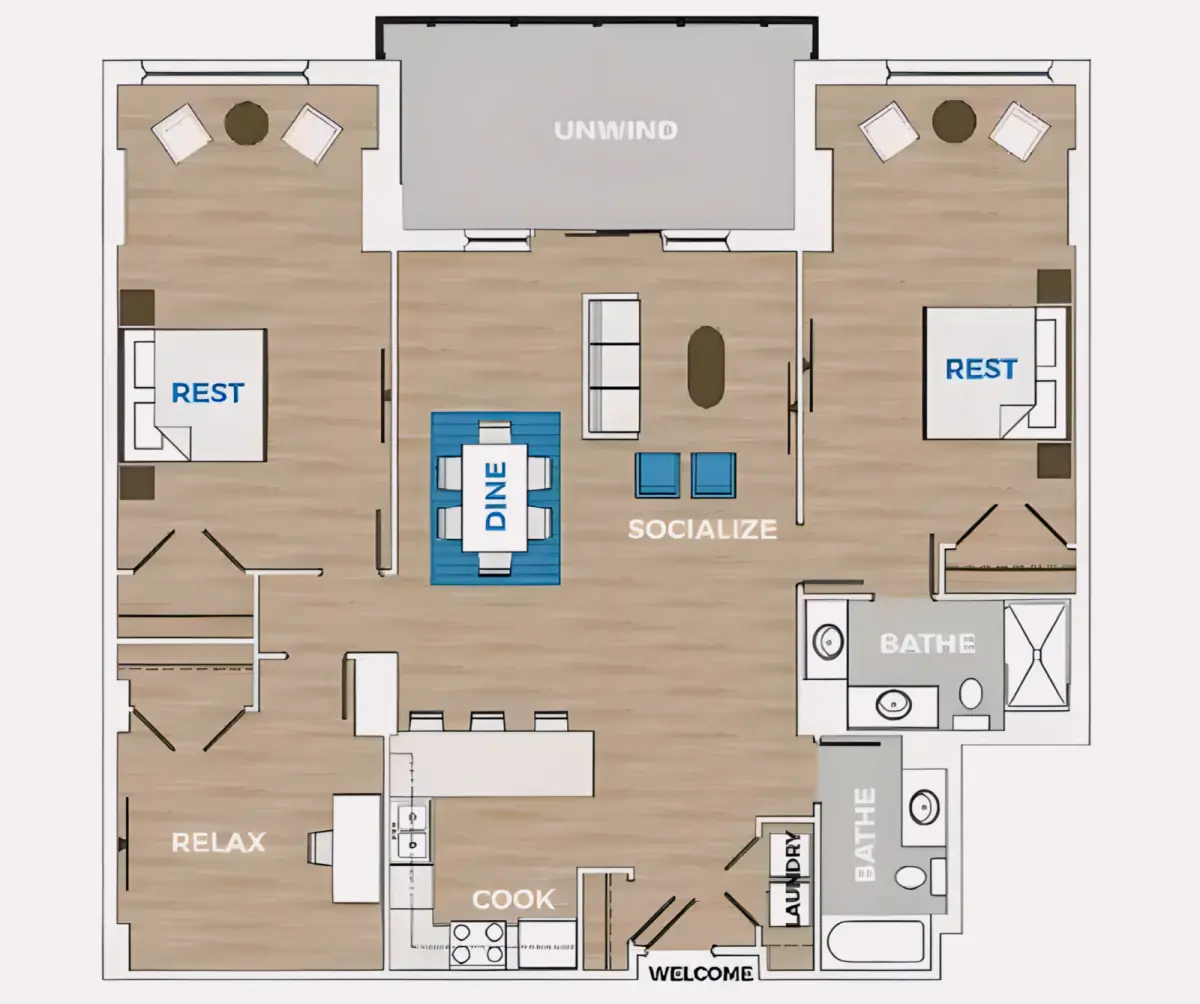 2 Rooms view 1
