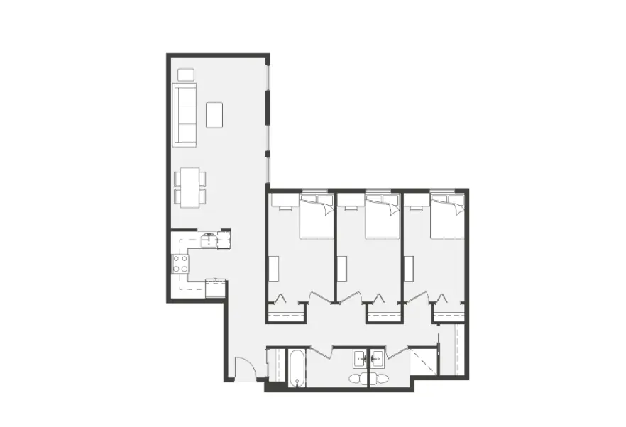 3 Rooms view 2