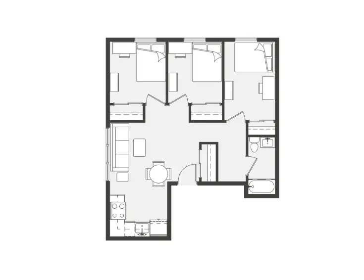 1x1 Rooms view 3