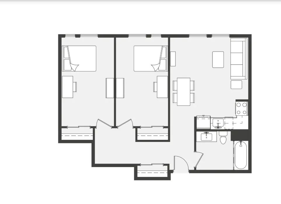 2x1 Rooms view 1