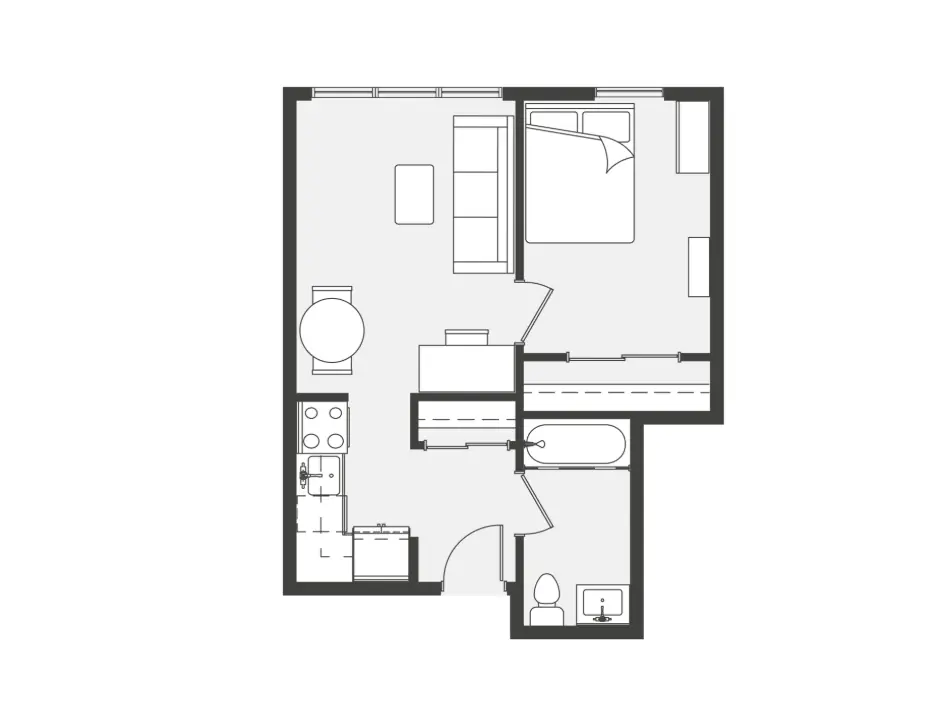 1x1 Rooms view 1