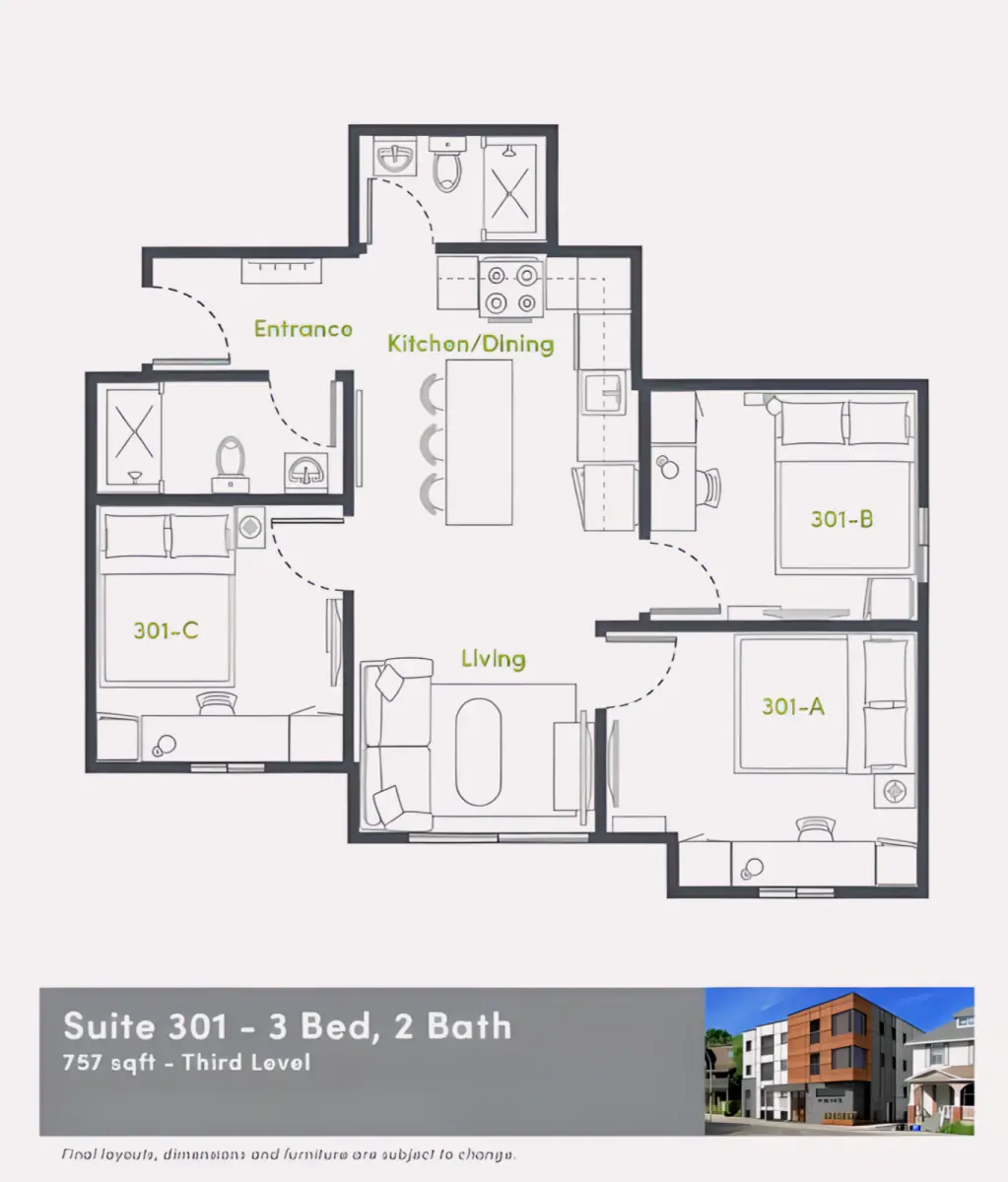 3 Rooms view 1