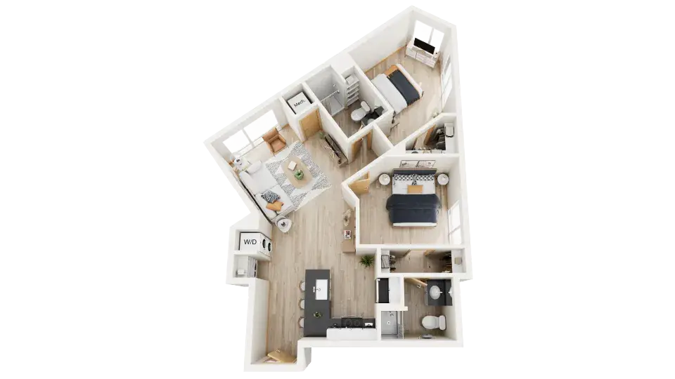2Bed Rooms view 3