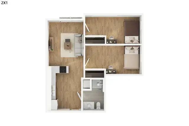 2 Rooms view 1