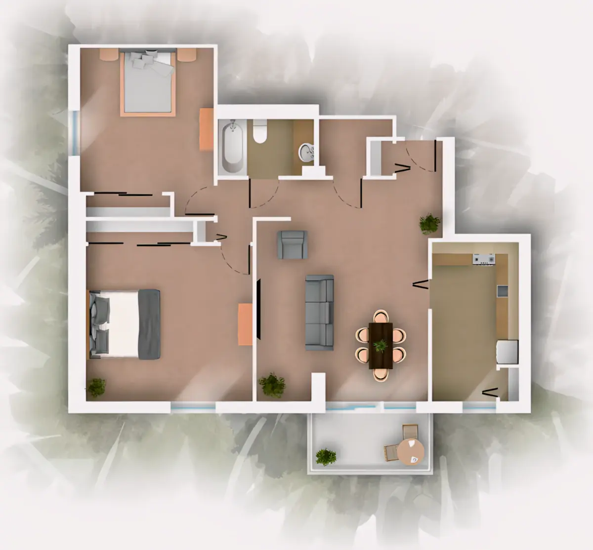 2 Rooms view 1