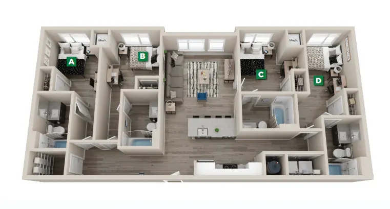 4 Rooms view 1