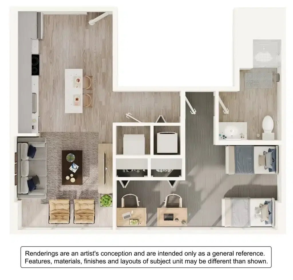 2BR/2BA Rooms view 4