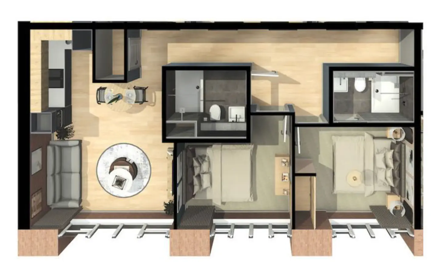 2 Rooms view 1
