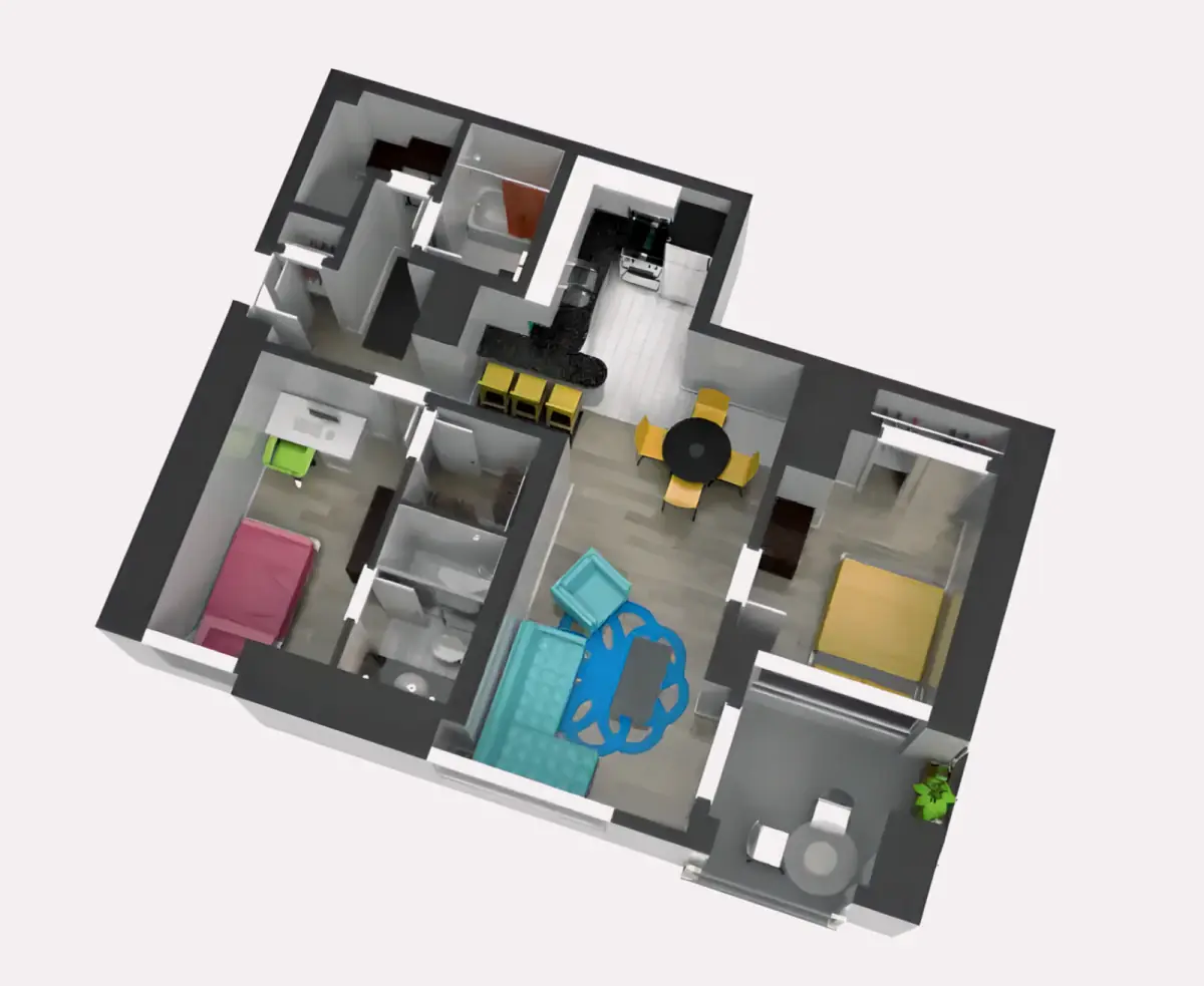 2 Rooms view 1